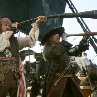 Still of Johnny Depp and Geoffrey Rush in Pirates of the Caribbean: At World's End