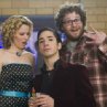 Still of Elizabeth Banks, Justin Long and Seth Rogen in Zack and Miri Make a Porno