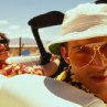 Still of Johnny Depp and Benicio Del Toro in Fear and Loathing in Las Vegas