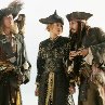 Still of Johnny Depp, Geoffrey Rush and Keira Knightley in Pirates of the Caribbean: At World's End