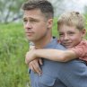 Still of Brad Pitt and Laramie Eppler in The Tree of Life